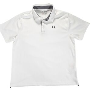 Under Armor Mens White Loose Fit HeatGear polo size 2XL